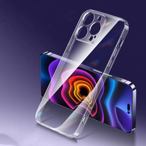 2 PCs Clear Transparents Silicone TPU Rubber Back Cover Case Compatible for iPhone 14/15 14/15 plus, 14/15 pro, 14/15 promax. Lens protect.