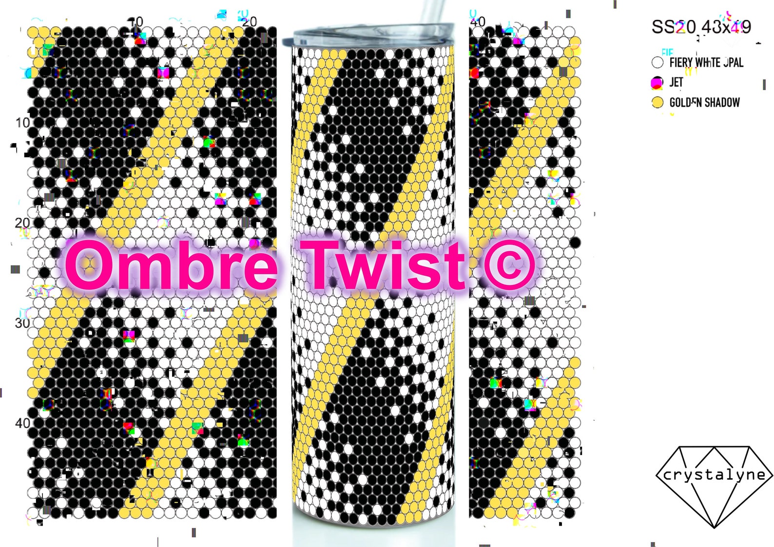 Ombre Twist © Rhinestone Template SS20 for 20oz Straight Skinny - Bling ...