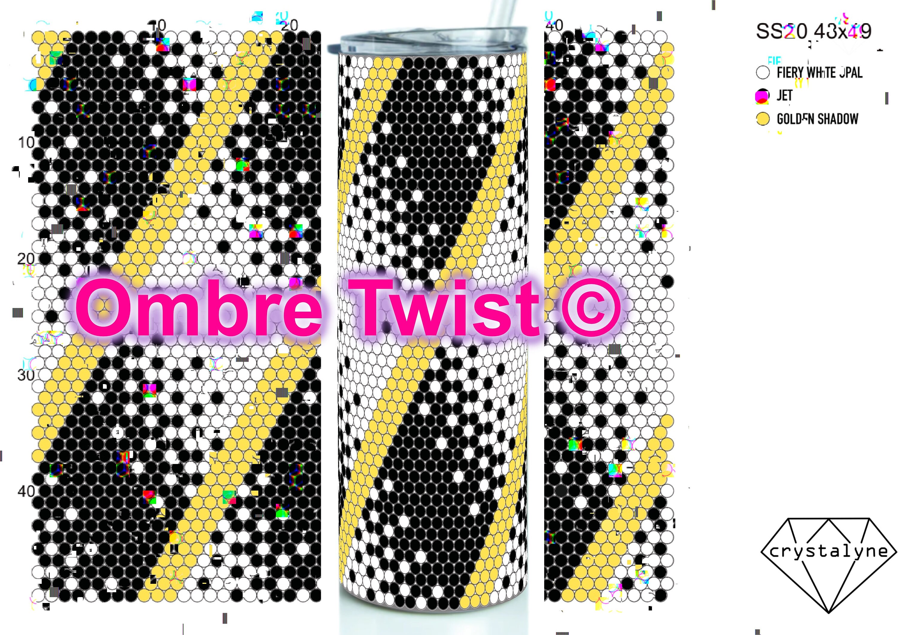 Ombre Twist © Rhinestone Template SS20 for 20oz Straight Skinny - Bling ...