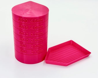 SORTEE © - rhinestone sorter tower - ultra-light flexi stackable rhinestone size sorter tower - rhinestone sifter - crystal sifter