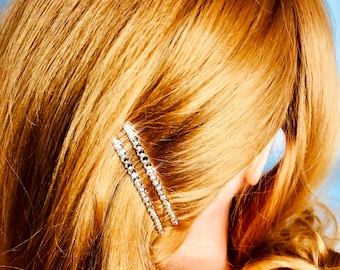 Luxury Gold Hair Clips Wonder w Swarovski Golden Shadow, elegant diamond hair pins | gift for her birthday for woman mom Christmas gift
