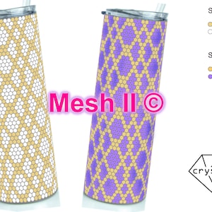 Mesh II © Rhinestone Template SS20 for 20oz Straight Skinny - bling honeycomb pattern template - 3D rhinestone honeycomb pattern