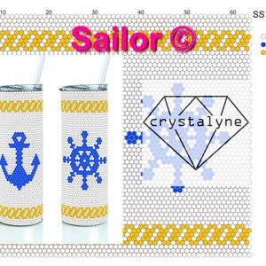 Sailor © Rhinestone Template SS16 for 24oz PLUMP Tumbler  - bling honeycomb pattern template - bling rhinestone template