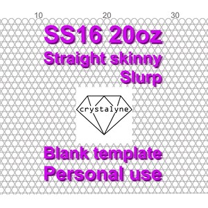 Blank Rhinestone Template SS16 for 20oz Straight Skinny Tumbler (Stainless Depot - HOGG, Marshall Made) - bling honeycomb pattern template