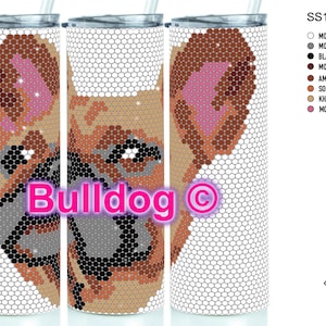 Bulldog © Rhinestone Template SS16 for 20oz Straight Skinny Tumbler  - bling honeycomb pattern template - bling rhinestone template