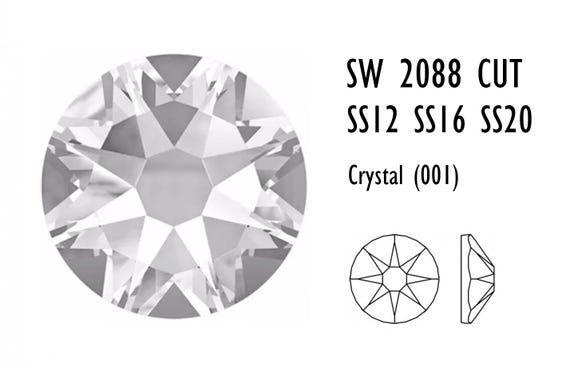 Swarovski 2088 Cut Crystal Foiled Flat Back Rhinestones SS12 (3.2