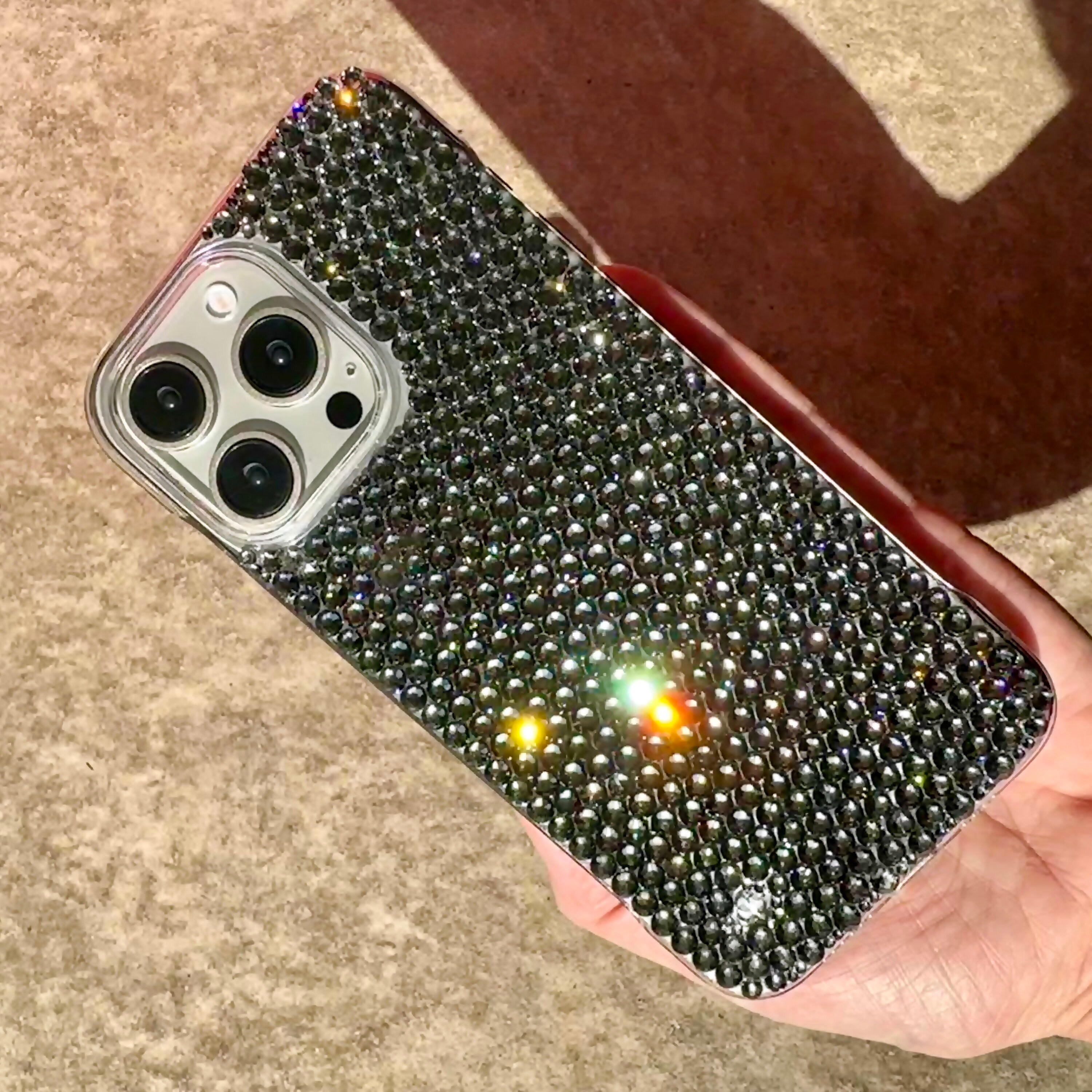 Luxury Case for iPhone Bejeweled With Swarovski Black