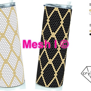 Mesh I © Strass-sjabloon SS20 voor 20oz Straight Skinny - sjabloon met bling-honingraatpatroon - 3D-honingraatpatroon met strassteentjes