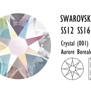 Swarovski 2088 cut Crystal AB Flat Back Rhinestones SS12 (3.2-3.0mm) SS16 (3.8-4.0mm) SS20 (4.6-4.8mm) | 9pcs or 72pcs or 144pcs or 288pcs