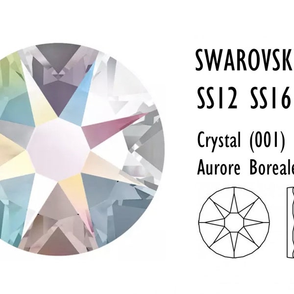 Swarovski 2088 cut Crystal AB Flat Back Rhinestones SS12 (3.2-3.0mm) SS16 (3.8-4.0mm) SS20 (4.6-4.8mm) | 9pcs or 72pcs or 144pcs or 288pcs