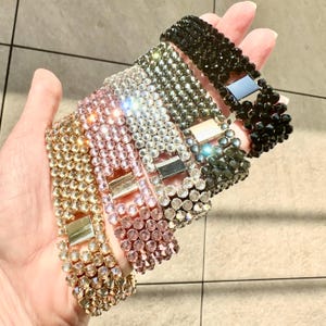 Luxury strap for Apple Watch bejeweled with Swarovski Golden Shadow, Light Rose, Crystal, Black Diamond, Jet, bling diamond rhinestone band