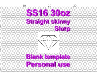 30オンス ストレート スキニー タンブラー用 SS16 ブランク ラインストーン テンプレート (Stainless Depot - HOGG、Marshall Made) - キラキラ輝くハニカムパターン テンプレート