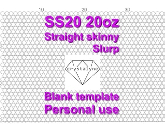 20オンス ストレート スキニー タンブラー用 SS20 ブランク ラインストーン テンプレート (Stainless Depot - HOGG、Marshall Made) - キラキラ輝くハニカムパターン テンプレート