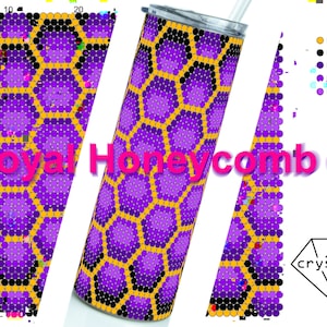 Royal Honeycomb © Rhinestone Template SS20 for 20oz Straight Skinny - bling honeycomb pattern template - 3D rhinestone honeycomb pattern