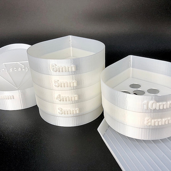 PEARLETTE © - pearl sorter for mm sizes (not for SS sizes) - ultra light flexi stackable jelly resin rhinestone sorter tower - pearl sifter