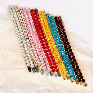 Swarovski long elegant hair clips | colors: crystal AB light rose siam topaz blue zircon amethyst, gift for teen, gift for her, gift for mom