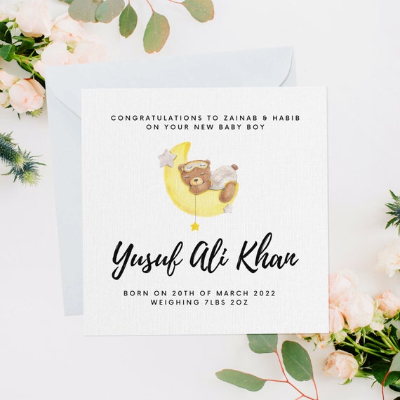 Buy Personalised New Baby Card, New Baby Gift, Newborn Baby