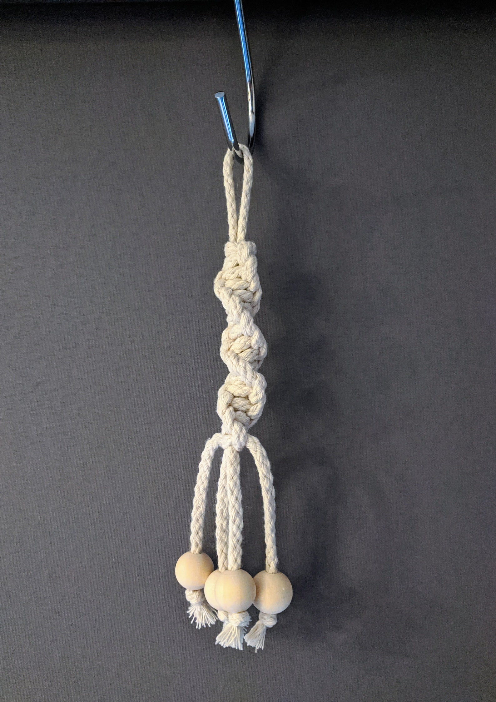 Handmade Macrame Banana Hanger With Natural Finish Wooden Etsy