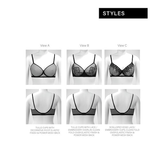 PDF Sewing Pattern Chelsea Bra Sizes DD GG Full-cup Underwired