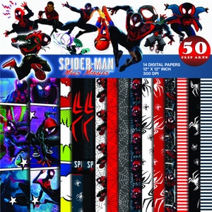 Spiderman Digital Paper,Marvel Superheroes, Spiderman canvas, Spiderman birthday decoration, Spiderman printable, scrapbook, Spiderman