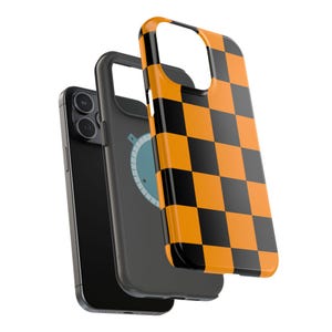 Phone Case Tennessee Checkered Orange University Magnet Tough Case, College Football Fan Gift, Volunteered Sports Phone Cover, Team Spirit