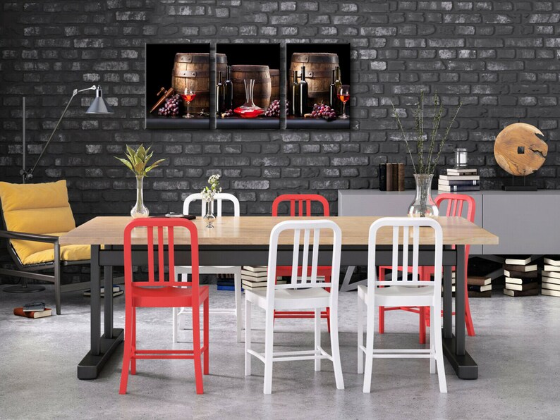 Wine Barrel Canvas Print Painting Picture Wall Art Home Cafe Etsy