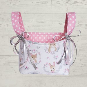 Pastel Baby Animals Fabric Basket, Deer/Squirrel/Fox, Nursery Decor, Storage Basket, Baby Gift Basket, Baby Shower