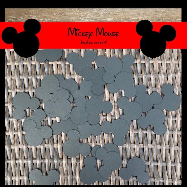 Mickey Mouse Inspired Confetti / Little Boy / Little Girl/ Black Mouse Ears Baby Shower Decor / Gift Wrapping / Party /Wedding Decor