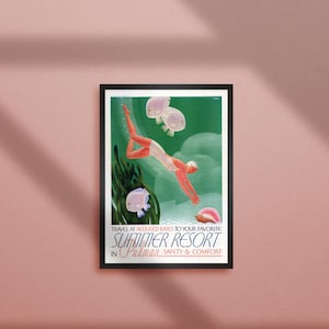 Vintage Art Deco, Sommer Resort In Pullman Reise Poster