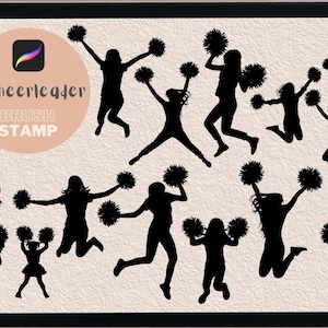procreate stamps, Procreate Stamps, cheerleader sticker, Cheerleading brushes, Cheerleader SVG, Cheerlead stamps, Cheer stamp, Megaphone