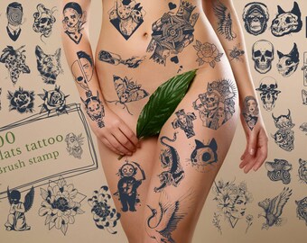 100 penseel platte tattoo | tattoo-clipart | minimale tattoo