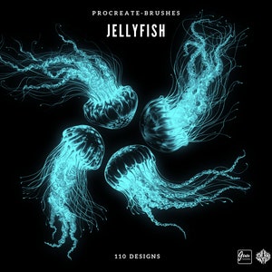 110 Jellyfish  brushstamp procreate Jellyfish clipart