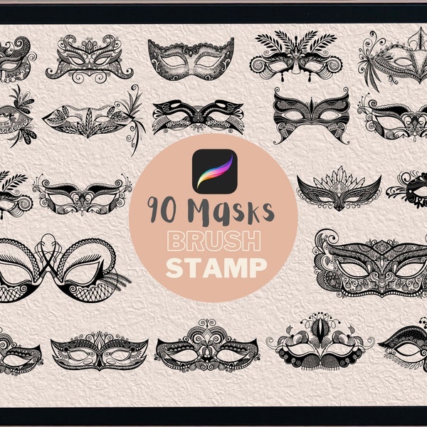 Procreate stamps, Masquerade mask, Masquerade mask SVG, Masquerade mask PNG, masquerade masks women, masquerade masks men, masquerade art