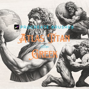 42 Atlas titán estatuas griegas tatuaje pincel sello procrear