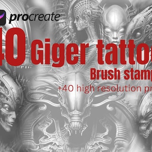 40 giger tattoo giger brushstamp procreate