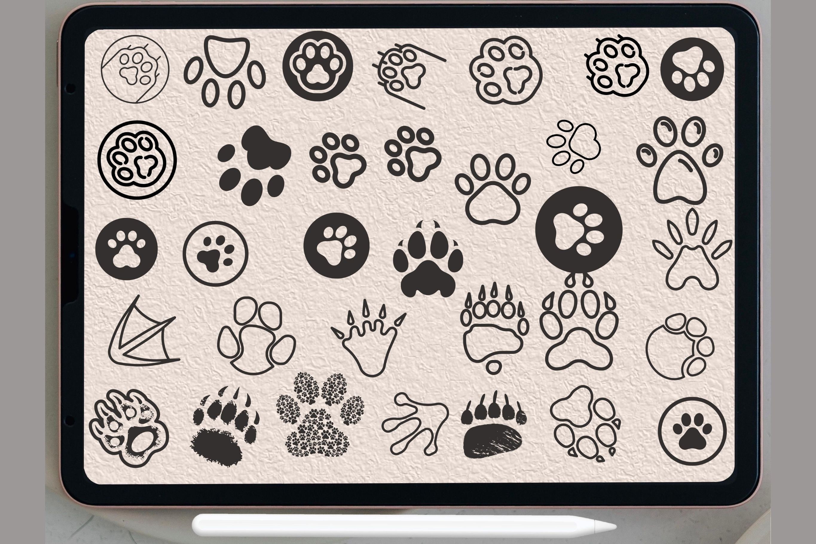 Paw SVG, Dog Paw Stamps, Cat Paw , Pet Paw, Animal Paw, Procreate