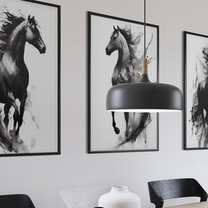 horse wall art | horse watercolor art print | set of 3 wall art | horse art prints | horse printable | horse poster | JPG