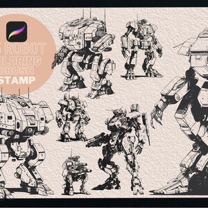 May include: A set of 115 robot illustrations in black and white, perfect for coloring. The robots are drawn in a variety of poses and styles, and they would be great for use in a variety of creative projects.