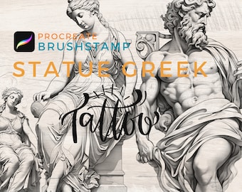 67 Greek Statues tattoo  brushstamp procreate