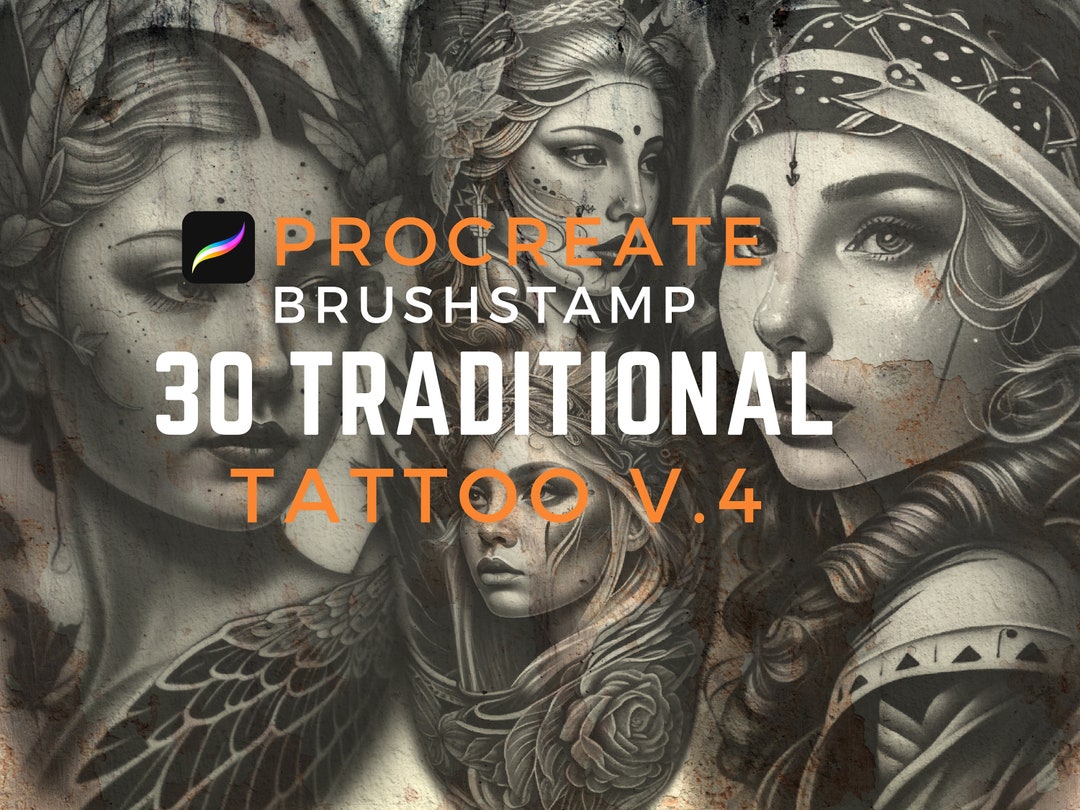 30 Neo Traditional Tattoo Brushstamp Procreate V.4 - Etsy
