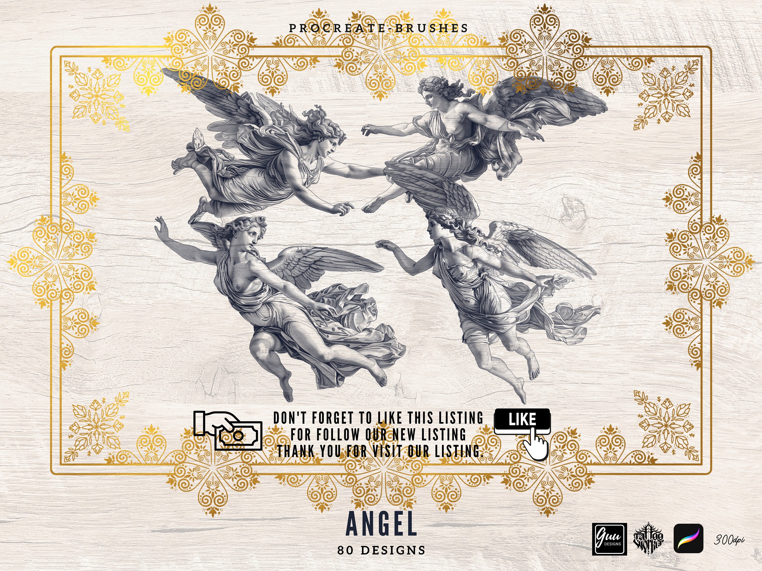 80 Angels Designs Brushstamp Procreate - Etsy