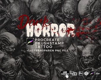 120 Horror tattoo penseelstempel voortplanten
