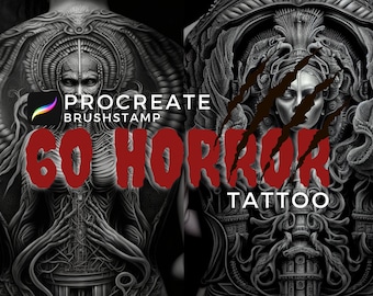 60 Gotische tattoo giger-penseelstempel voortplanten