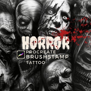 30 Horror tattoo  brushstamp procreate