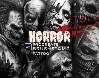 30 Horror tattoo  brushstamp procreate