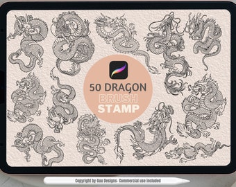 dragon svg, Dragon Stamps, procreate stamps, procreate brushes, dragon sticker, bearded dragon, dragon egg, Dragon Art, Chinese Dragon