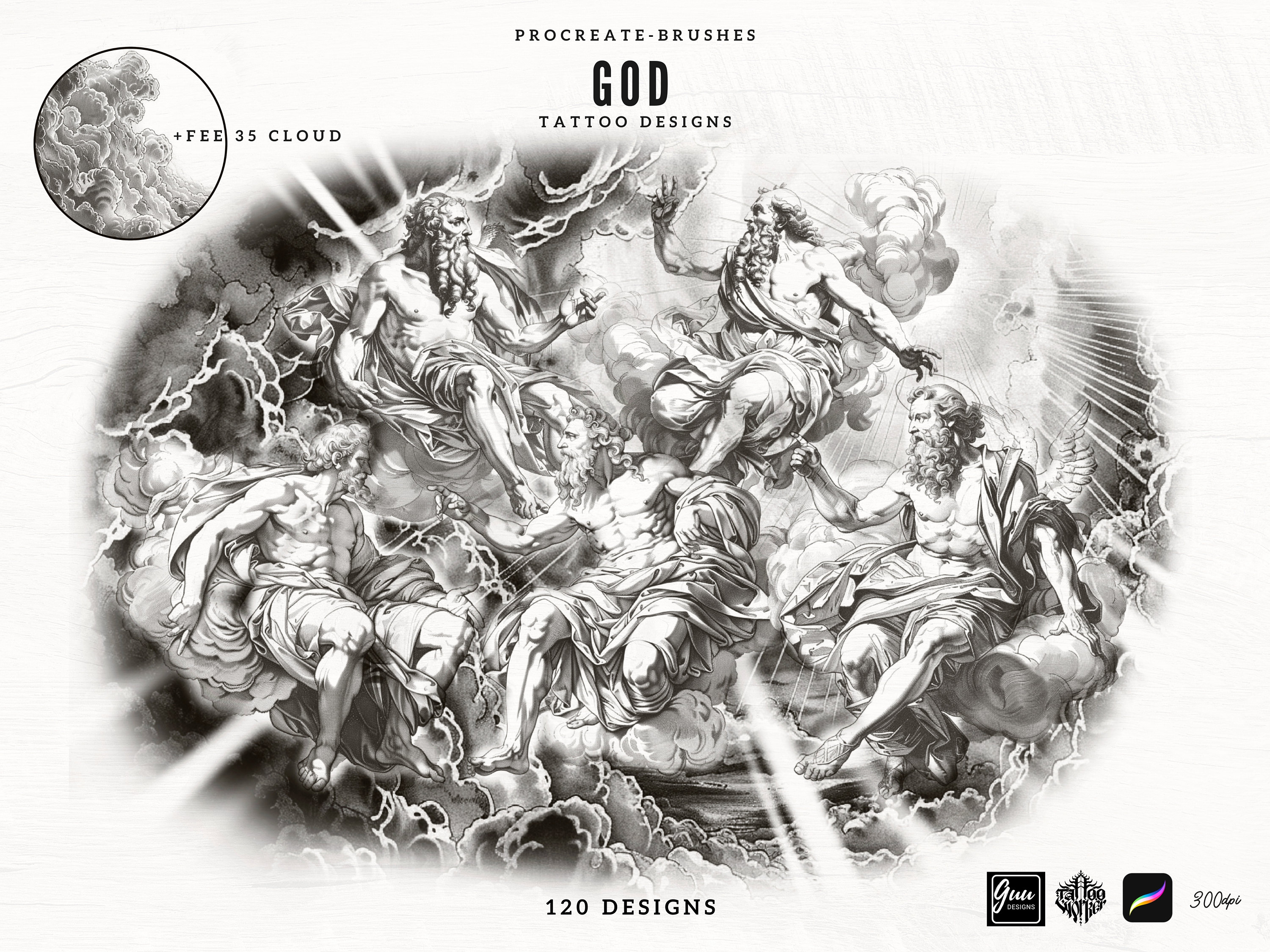 120 God, Prophet, Religion and Jesus Tattoo Designs Brushstamp ...