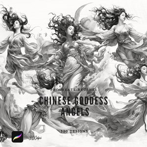 Diosa china ángel 120 diseños pincel sello procrear