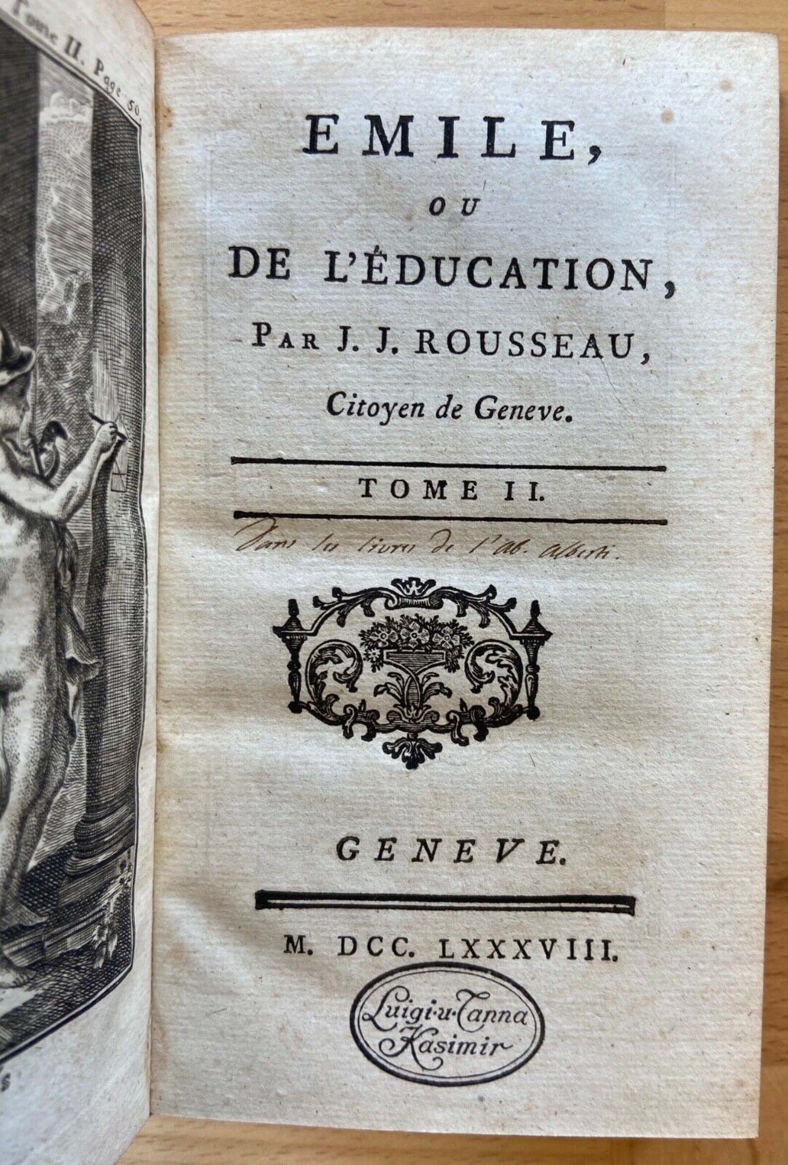 JeanJacques Rousseau Emile ou de l'Education Education Etsy