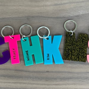 Keychain name tag / Lunch bag tag / school bag / personalized tag / bag charm / backpack tag / sports bag tag / letter cutout / Keychain